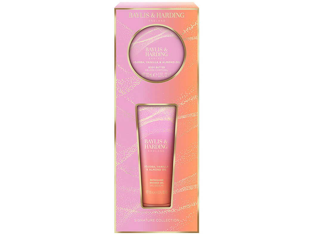 CONJ CORPO BAYLIS & HARDING LUX PEACH BODY PAMPER 2X100ML