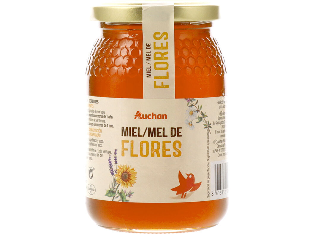 MEL DE FLORES AUCHAN FRASCO 500G image number 0