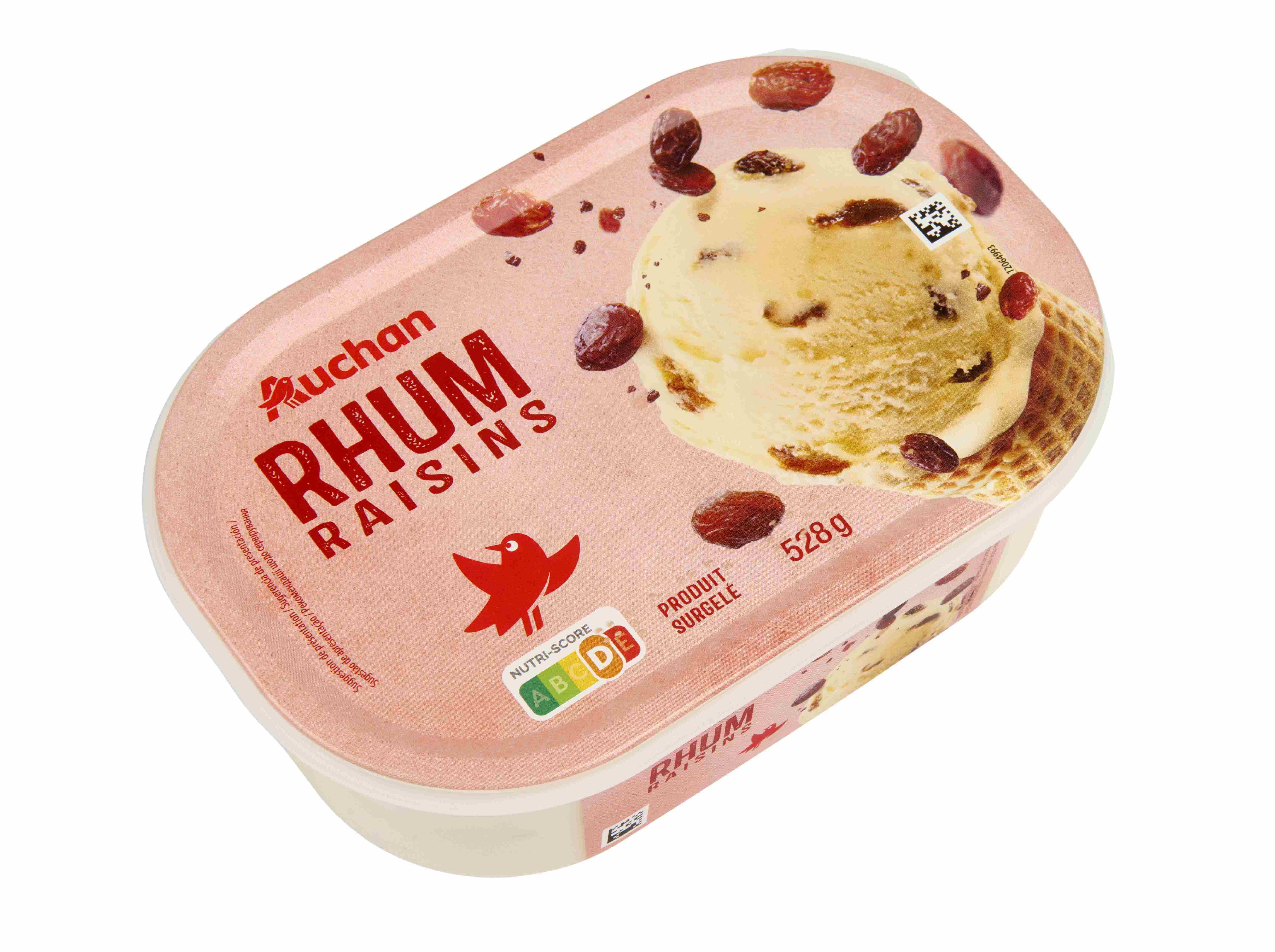 GELADO AUCHAN RUM COM PASSAS DE UVA 1L image number 1