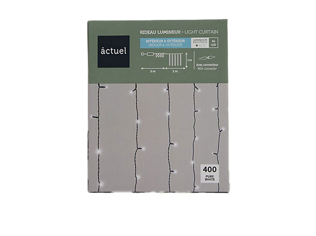 CORTINA LUZES BRANCAS ACTUEL EXTERIOR 96LED 8F