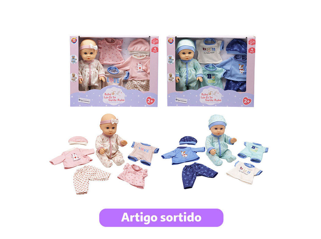 BONECO BEB&Eacute; COM OUTFIT EXTRA ONE TWO FUN 30CM MODELOS SORTIDOS