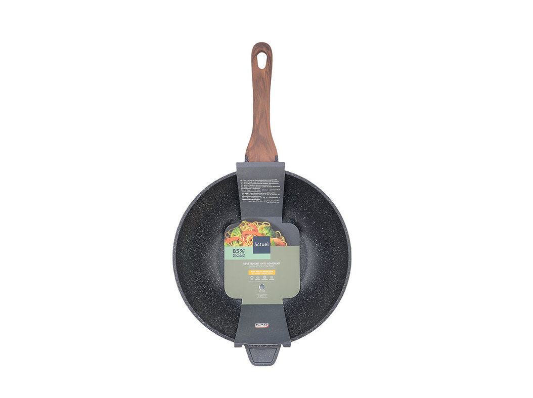 WOK ACTUEL ALUM&Iacute;NIO FUNDIDO 28CM GEVI8 image number 0