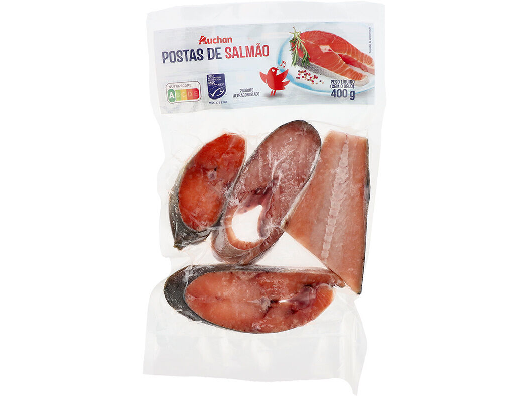 POSTA DE SALM&Atilde;O AUCHAN SELVAGEM MSC ULTRACONGELADO 400G image number 0