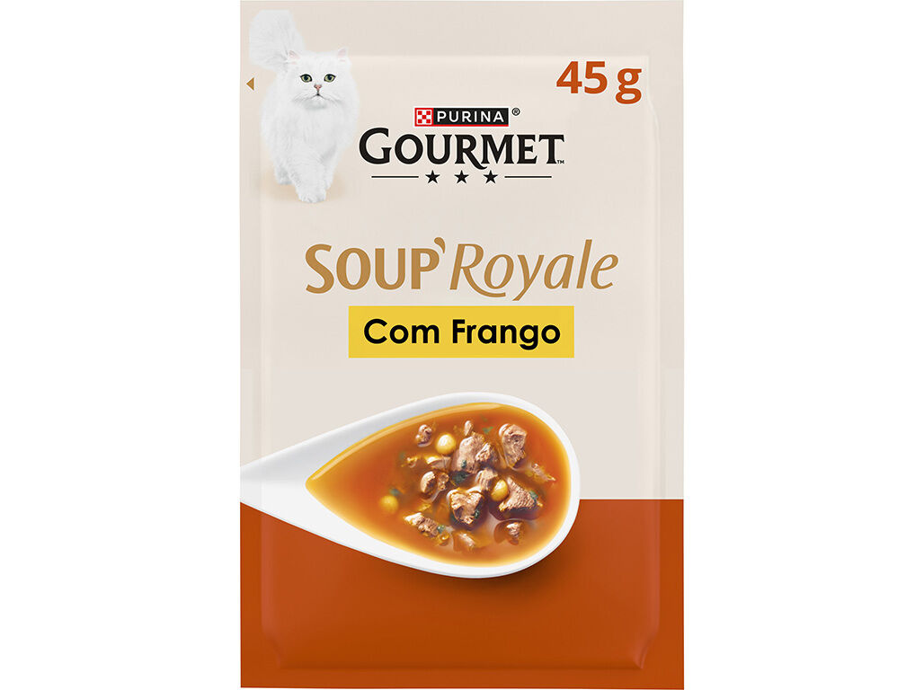 COMIDA H&Uacute;MIDA GATO GOURMET SOUP ROYAL FRANGO 45G