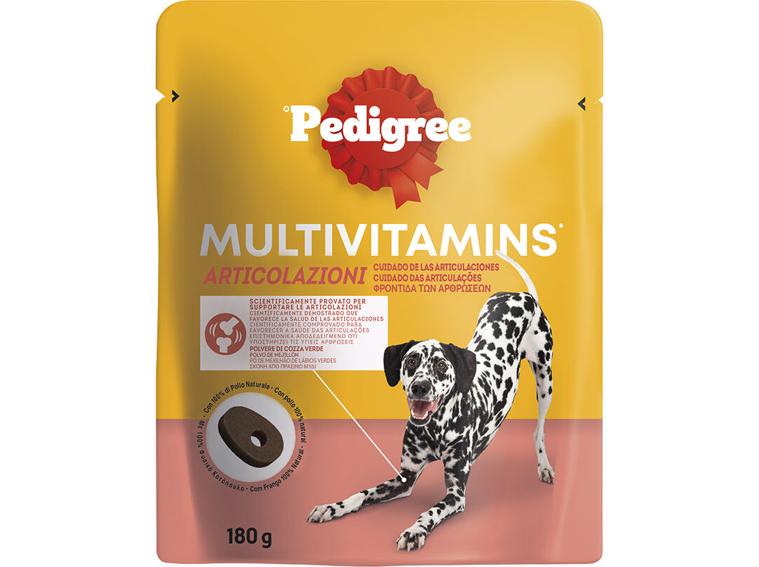 SNACKS PARA C&Atilde;O MULTIVITAMINAS PEDIGREE ARTICULA&Ccedil;&Otilde;ES 180G