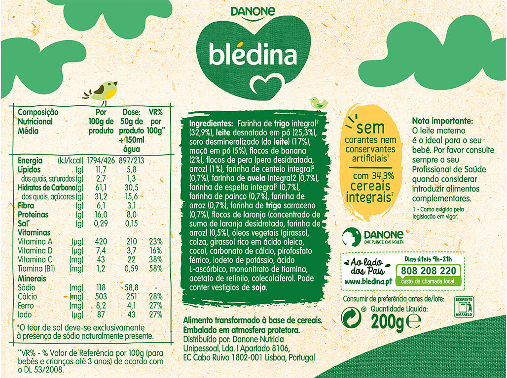 FARINHA L&Aacute;CTEA BLEDINA FRUTOS VARIADOS 200G image number 1