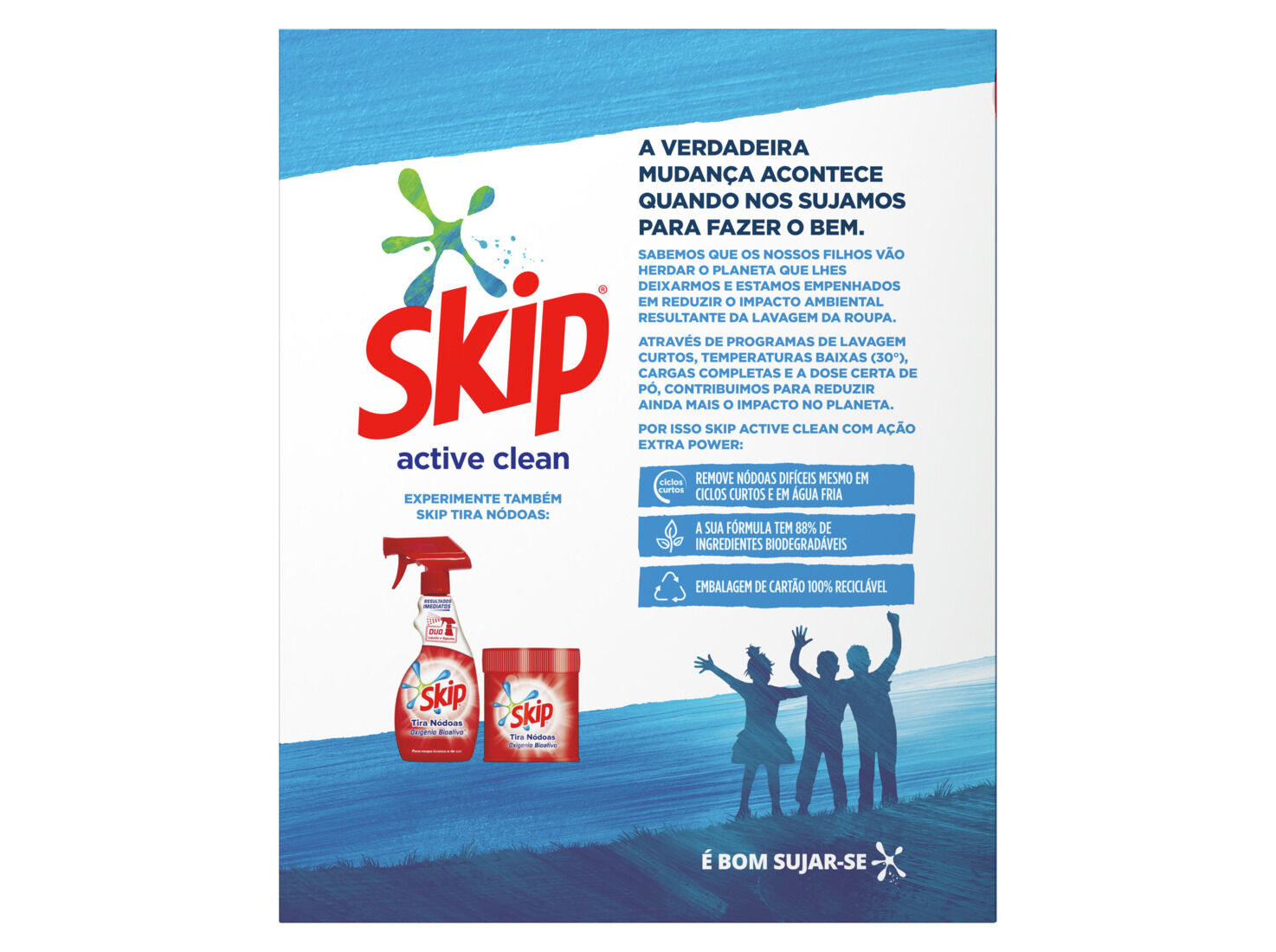 Detergente Skip Roupa Máquina Pó Active Clean 100doses | Auchan