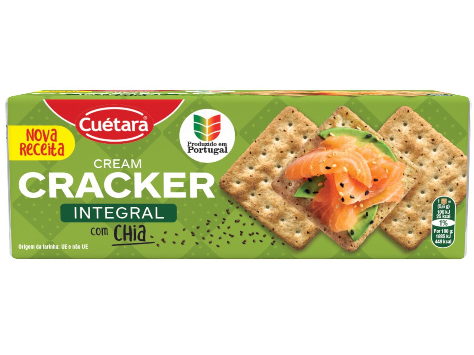 BOLACHAS CRACKER CU&Eacute;TARA INTEGRAL COM CHIA 200G image number 1