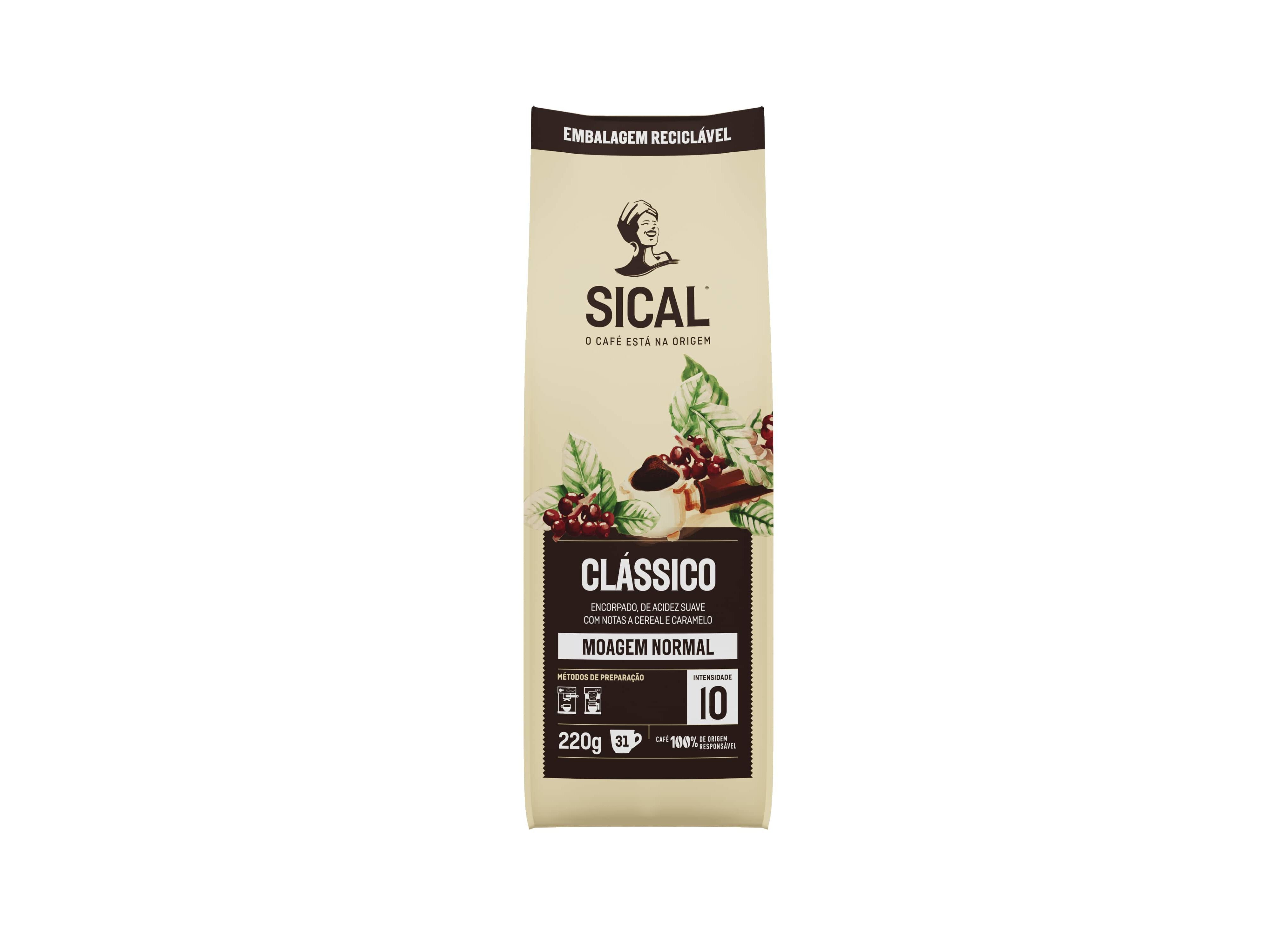 CAF&Eacute; MOIDO M&Aacute;QUINA SICAL 5 ESTRELAS MOAGEM FINA 220G