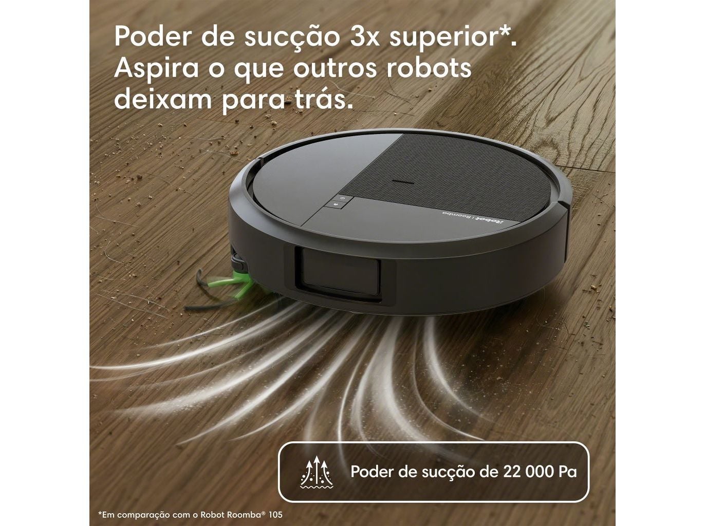 ASPIRADOR ROBOT IROBOT ROOMBA COMBO 515 PLUS + BASE AUTOWASH PRETO image number 2