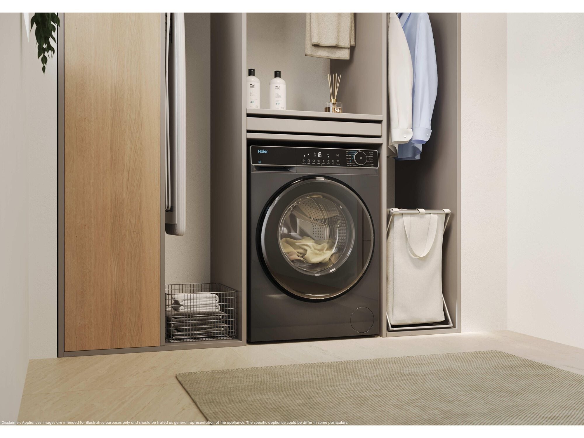 MAQUINA DE LAVAR ROUPA HAIER HW90-BP14357GTUS A 9KG CINZENTA 1400RPM image number 10