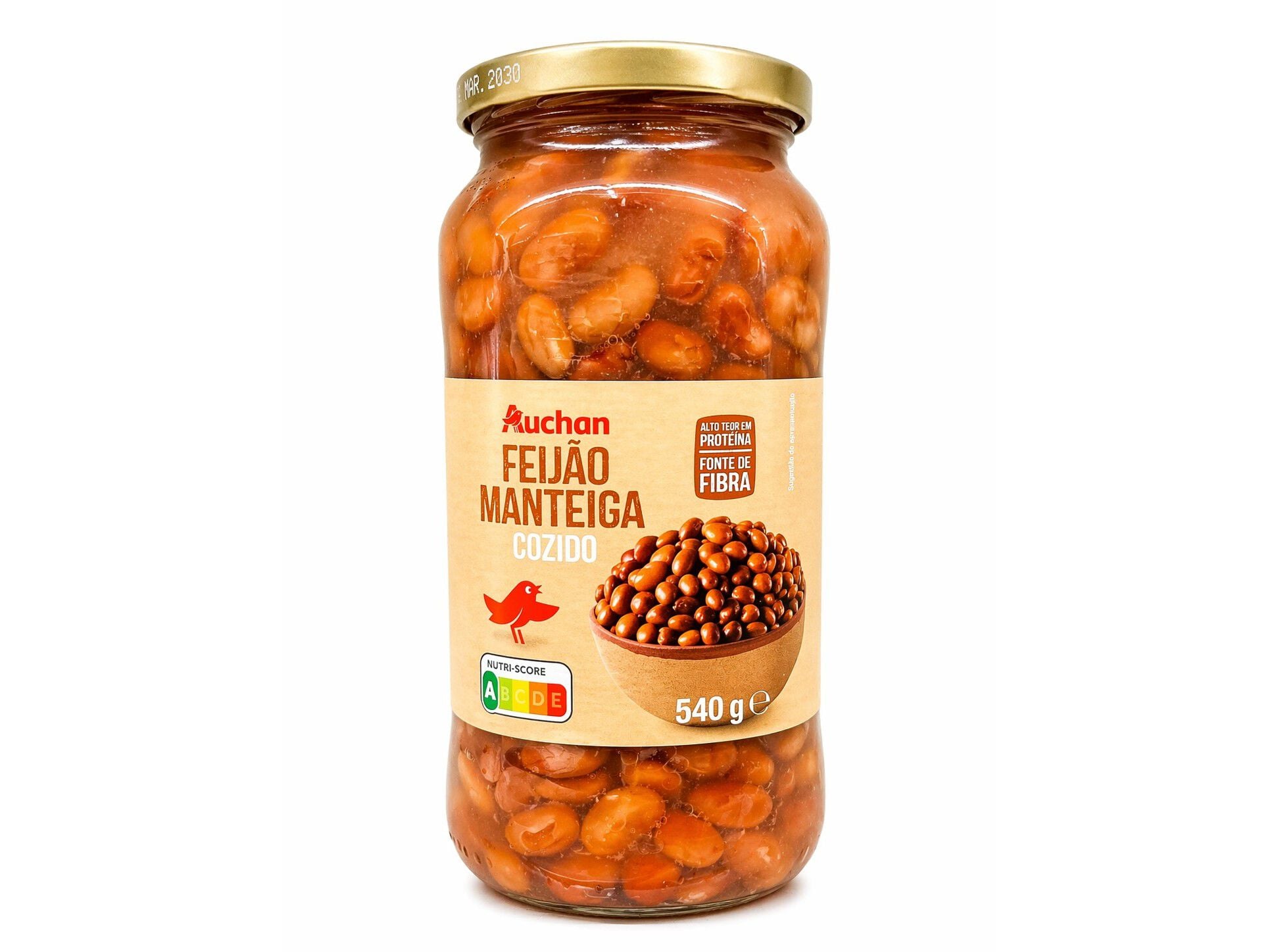 FEIJ&Atilde;O MANTEIGA AUCHAN FRASCO 540(400)G image number 0