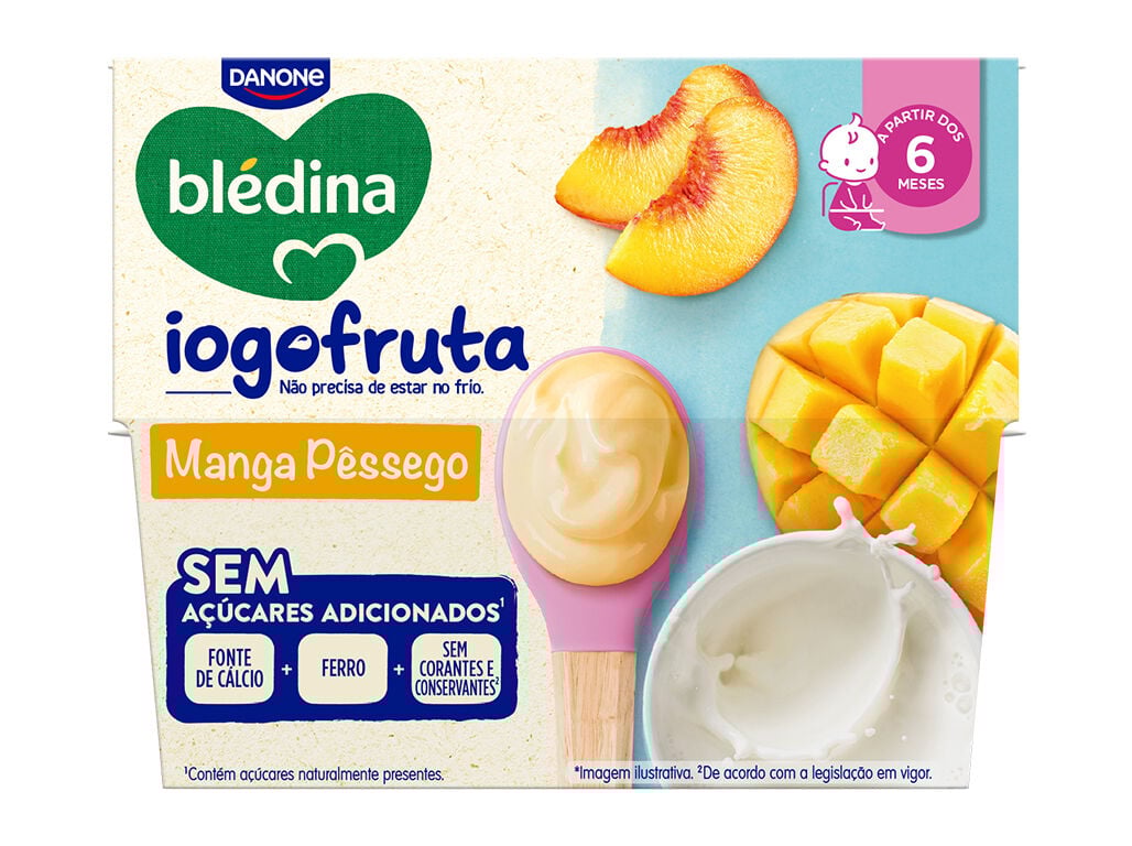 SOBREMESA L&Atilde;CTEA BLEDINA MANGA PESSEGO 4X95G