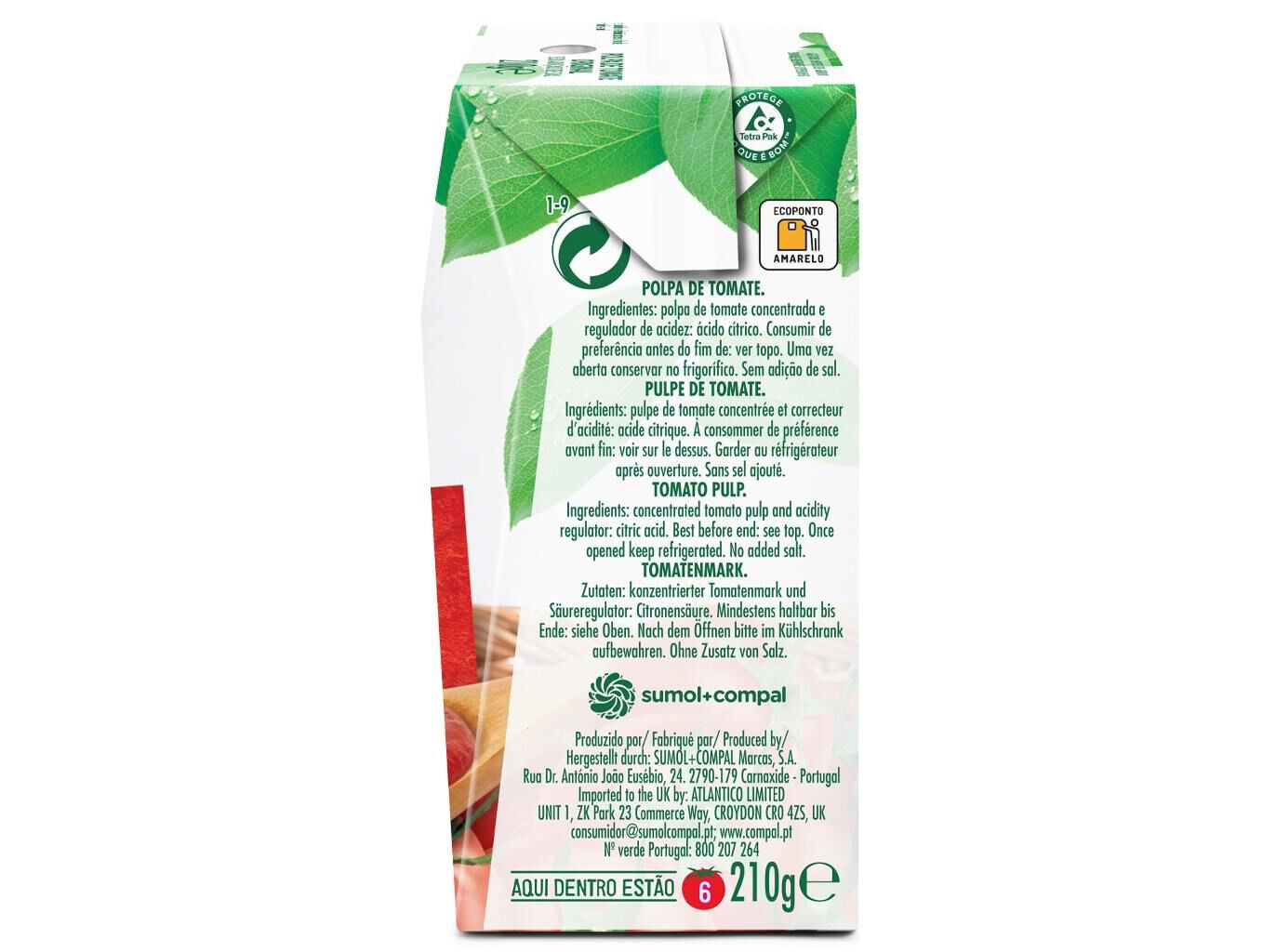 POLPA COMPAL DA HORTA TOMATE 3X210ML image number 1