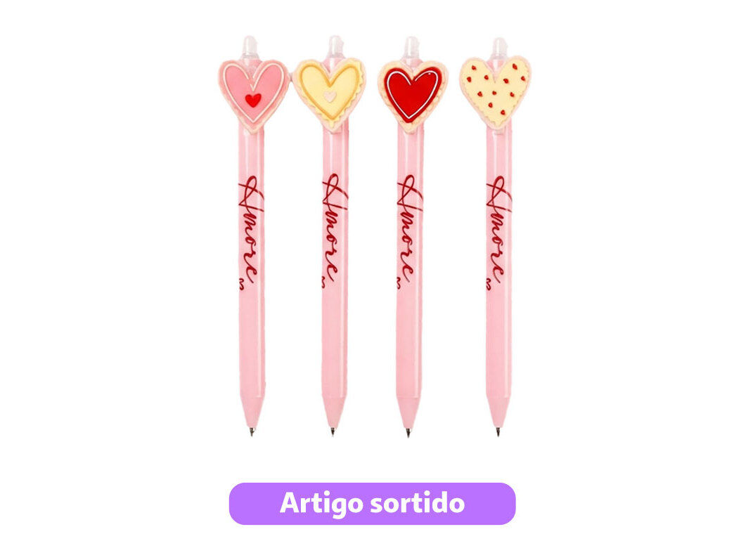 CANETA APAG&Aacute;VEL DO ART AMORE MODELOS SORTIDOS