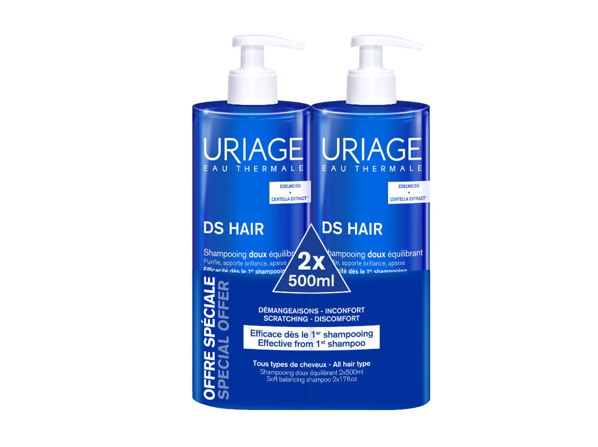 PACK CHAMP&Ocirc; URIAGE DSHAIR SUAVE EQUILIBRI 2X500ML image number 0