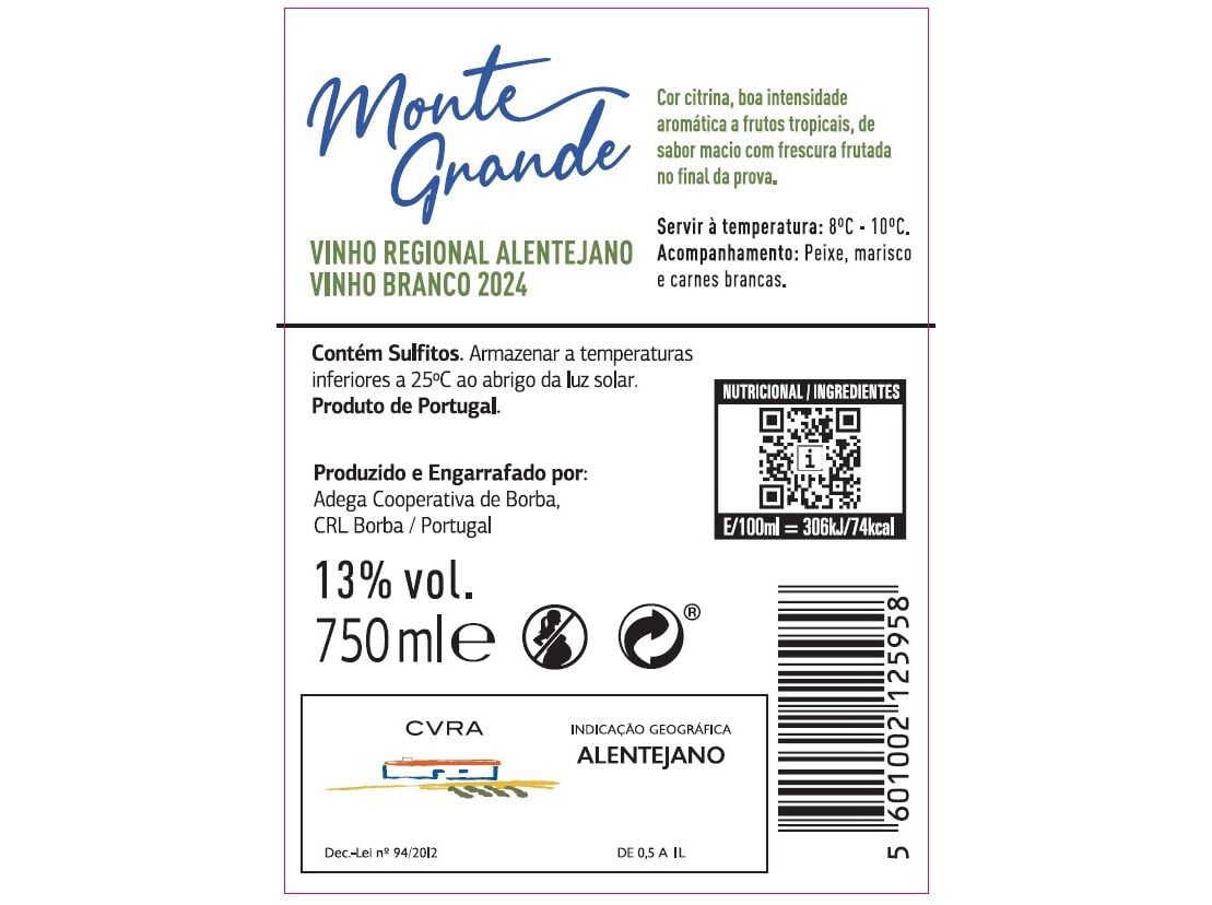 VINHO BRANCO MONTE GRANDE ALENTEJO 0.75 L image number 1
