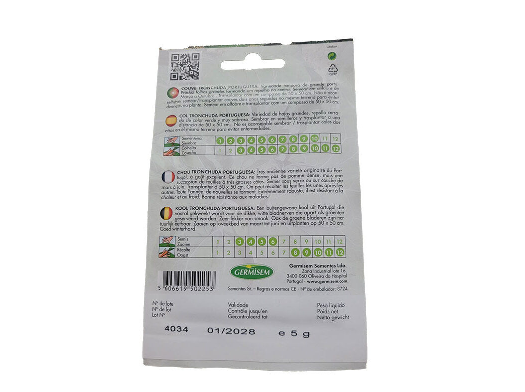 SEMENTES SOMELITE COUVE TRONCHUDA PORTUGUESA image number 1