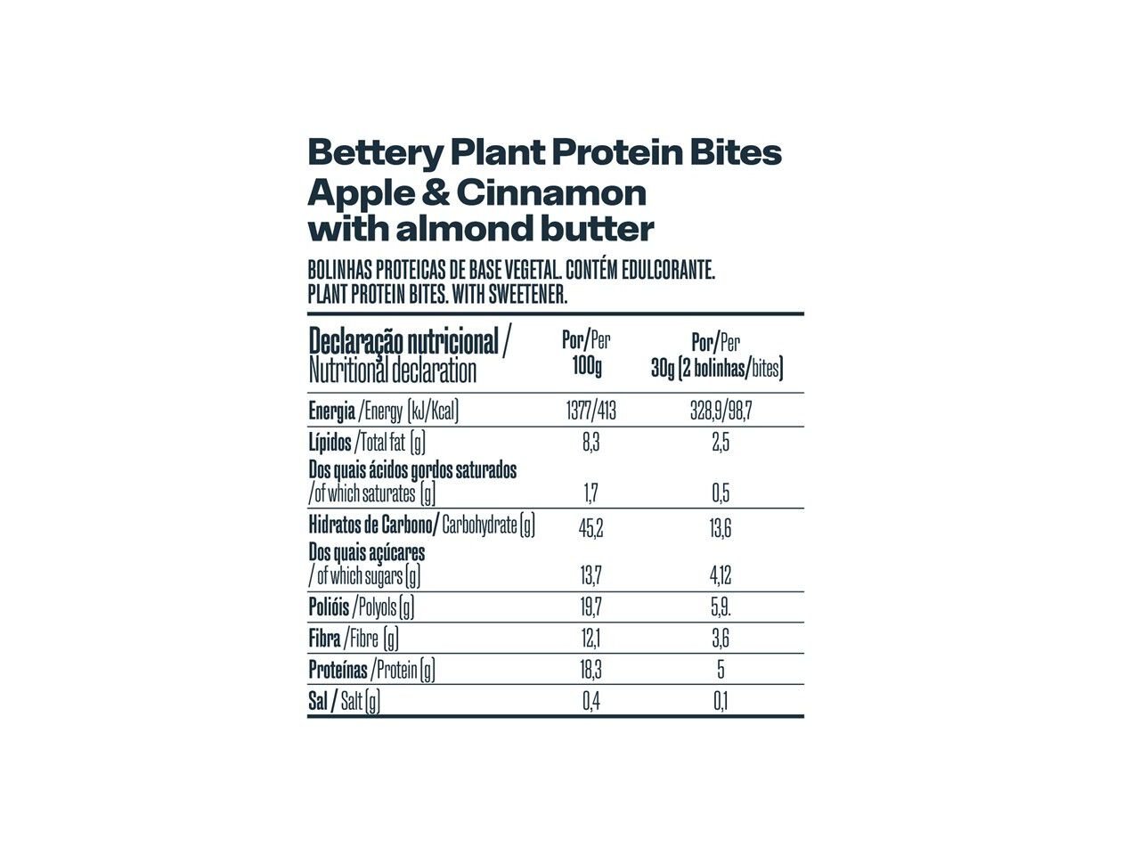 BETTERY PROTEIN BITES MA&Ccedil;&Atilde; CANELA 2X15G image number 1