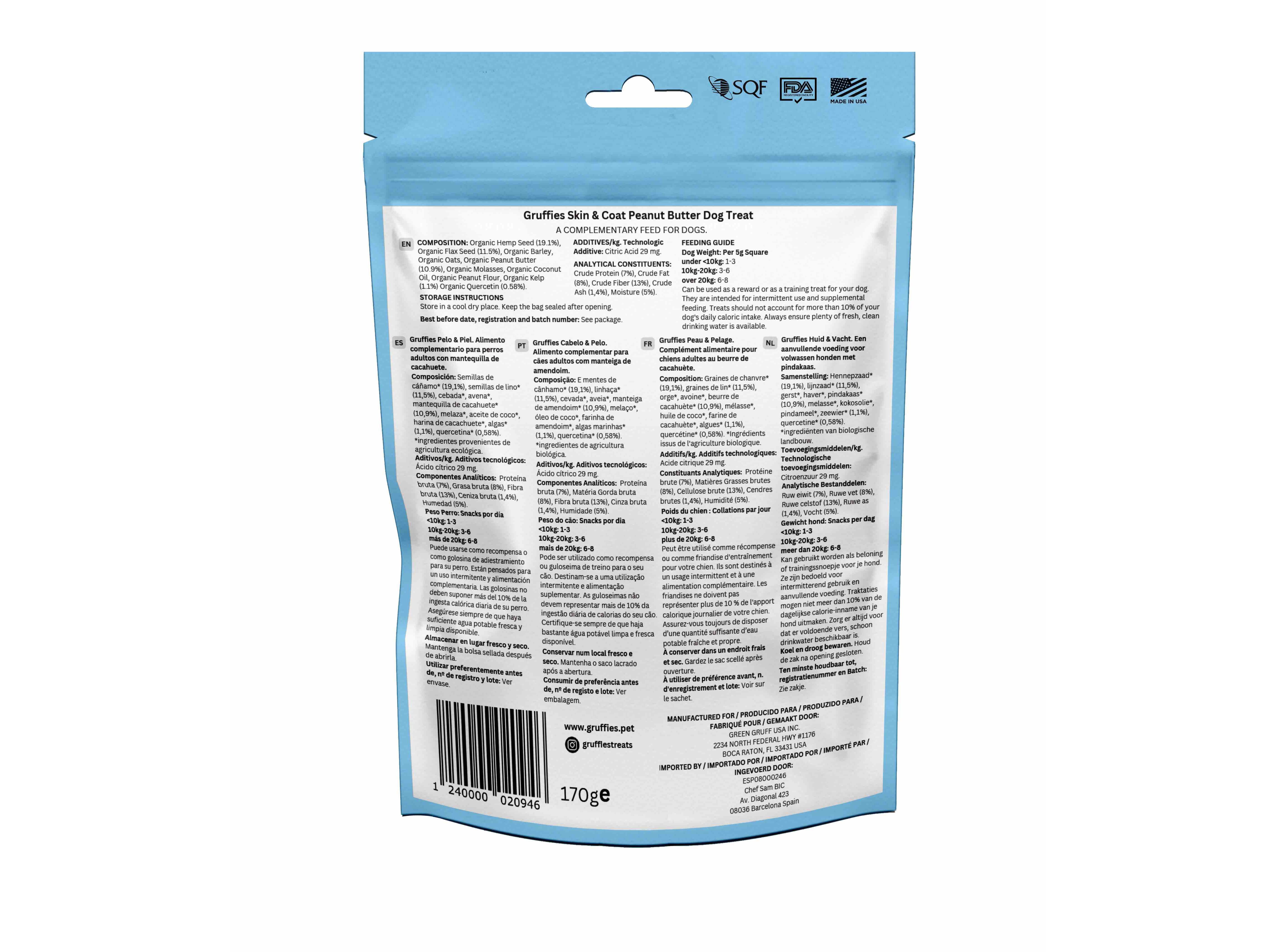 SNACK C&Atilde;O GRUFFIES PELE E PELO 170G image number 1