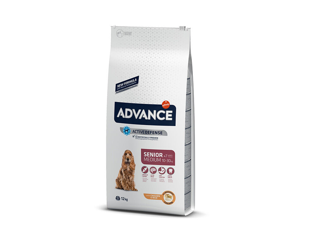 RA&Ccedil;&Atilde;O C&Atilde;O ADVANCE M&Eacute;DIO S&Eacute;NIOR FRANGO 12 KG