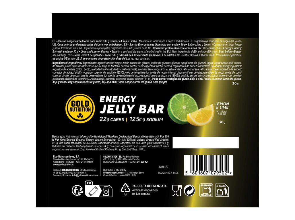 JELLY BAR GOLDNUTRITION ELETR&Oacute;LITOS LIMA LIM&Atilde;O 30G image number 1