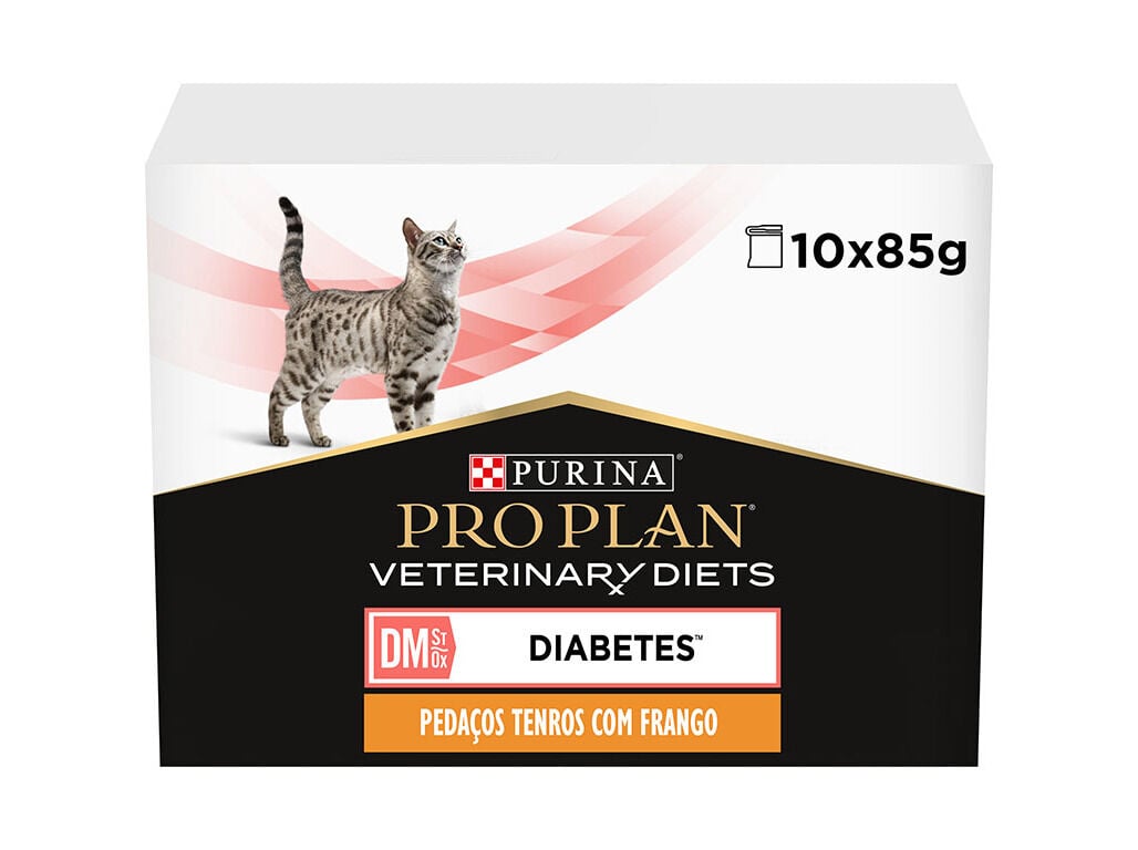 COMIDA H&Uacute;MIDA GATO PRO PLAN DIABETES FRANGO 10X85G image number 0