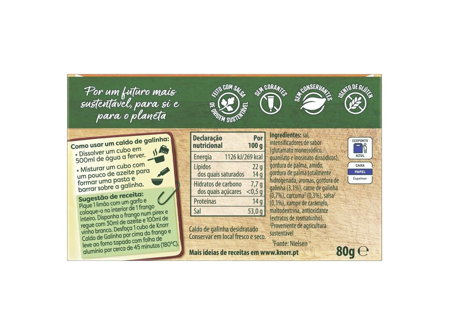 CALDO KNORR GALINHA 8 CUBOS 80G image number 2