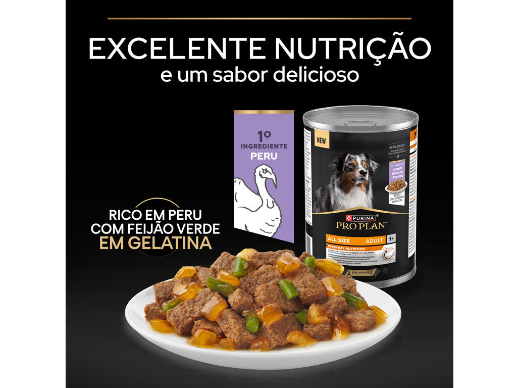 COMIDA H&Uacute;MIDA C&Atilde;O PRO PLAN ALL SIZE PERU 400G image number 3