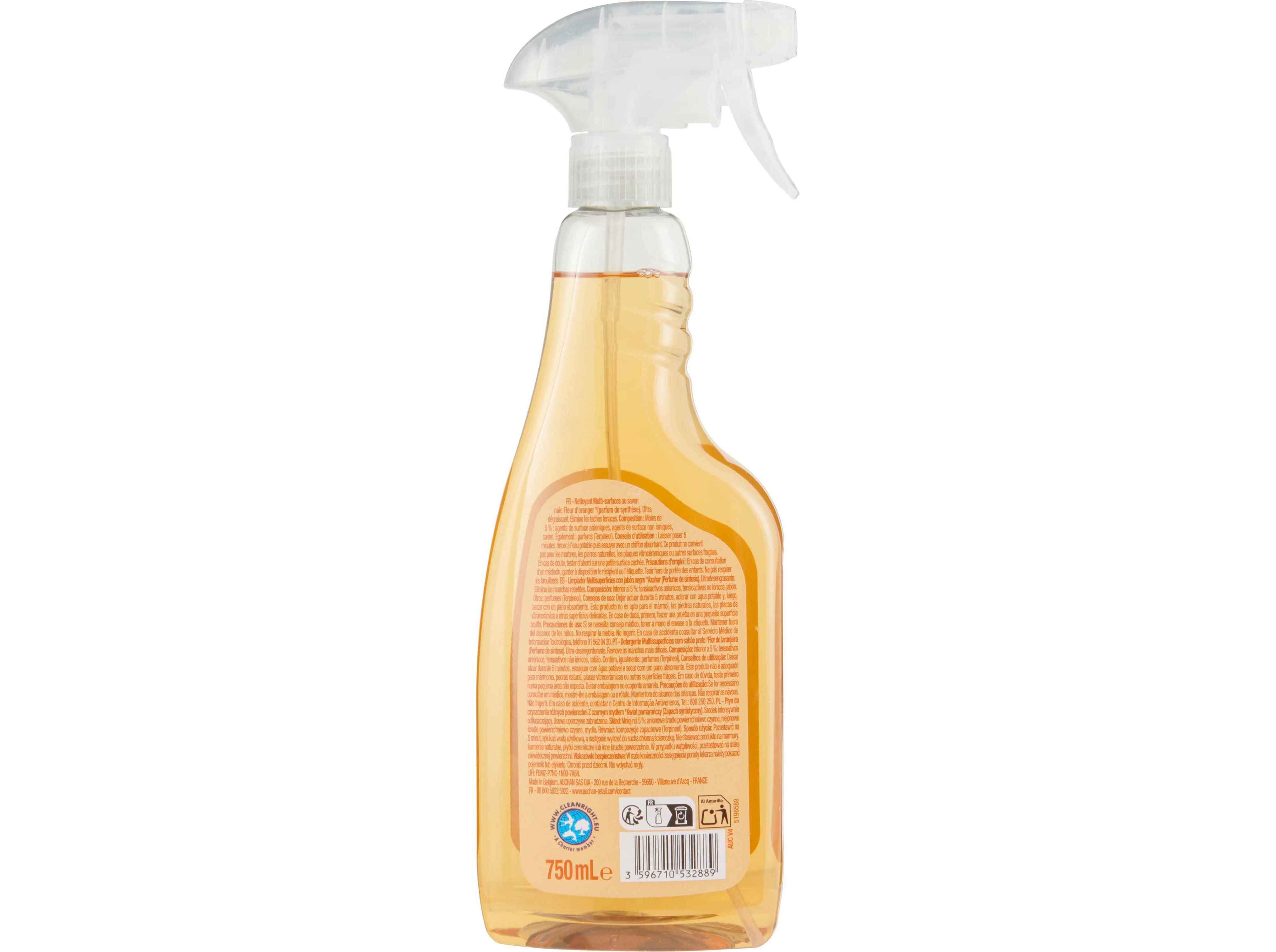 SPRAY MULTISSUPERF&Iacute;CIES AUCHAN SAB&Atilde;O PRETO 750ML image number 1