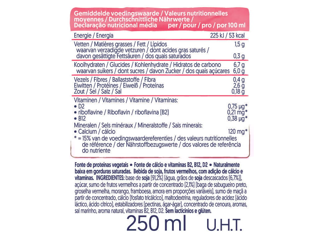 BEBIDA ALPRO SOJA FRUTOS VERMELHOS 3X250ML image number 1