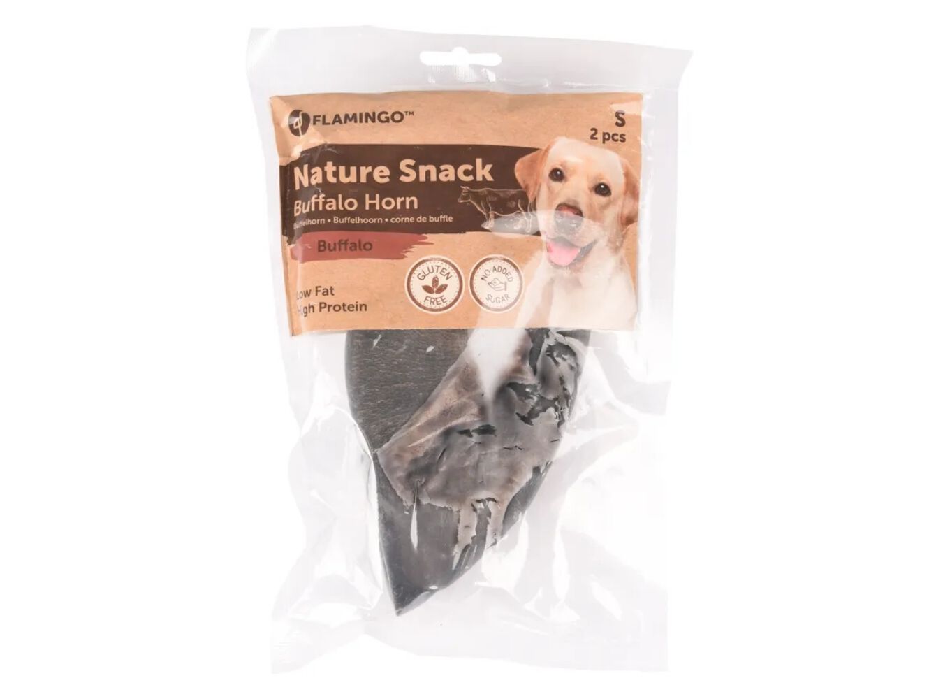 SNACK NATURAL C&Atilde;O FLAMINGO CHIFRE B&Uacute;FALO PEQUENO 2 UNIDADES image number 1