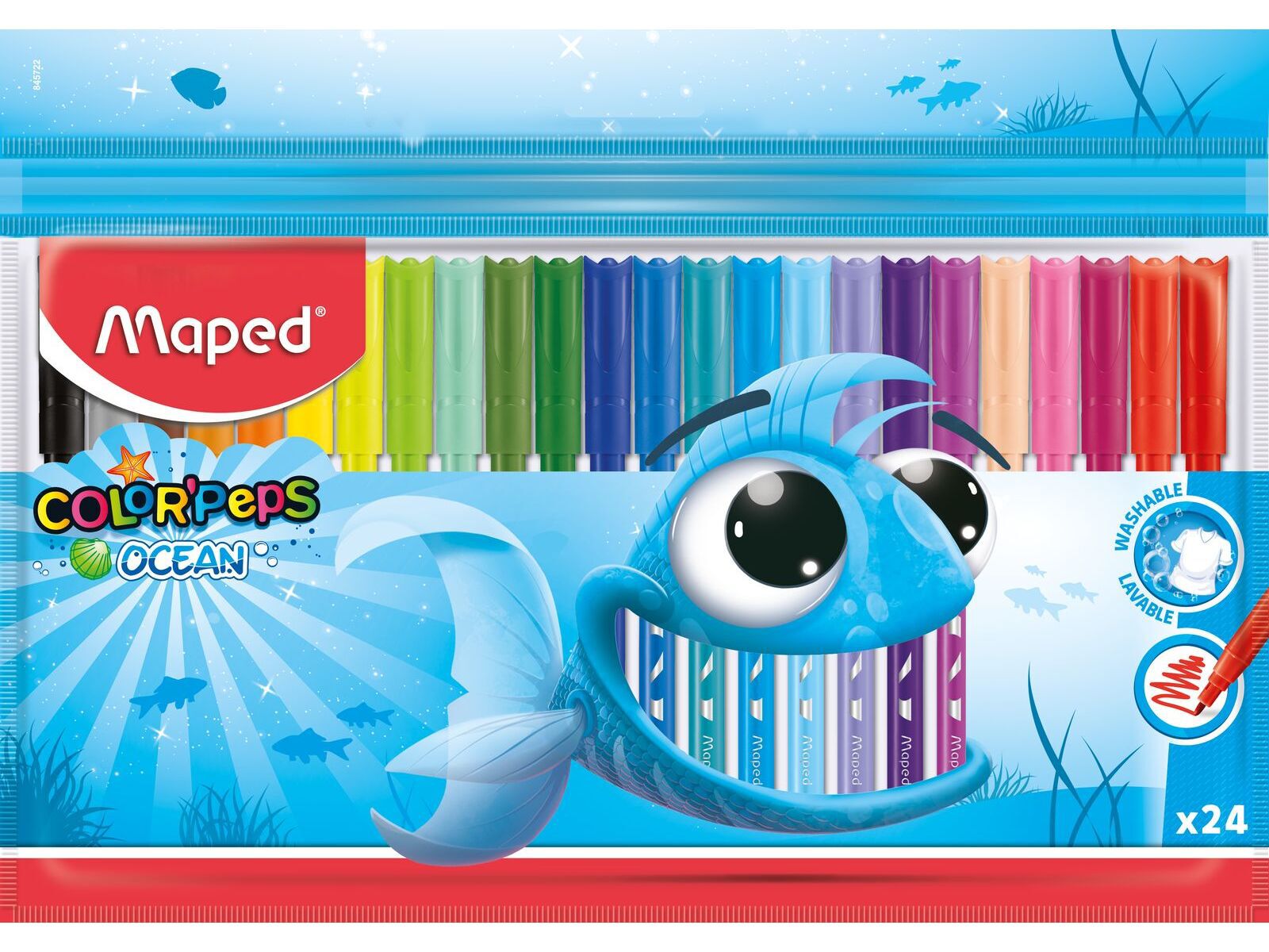 CANETAS DE FELTRO MAPED COLOR PEPS OCEAN 24 UNIDADES