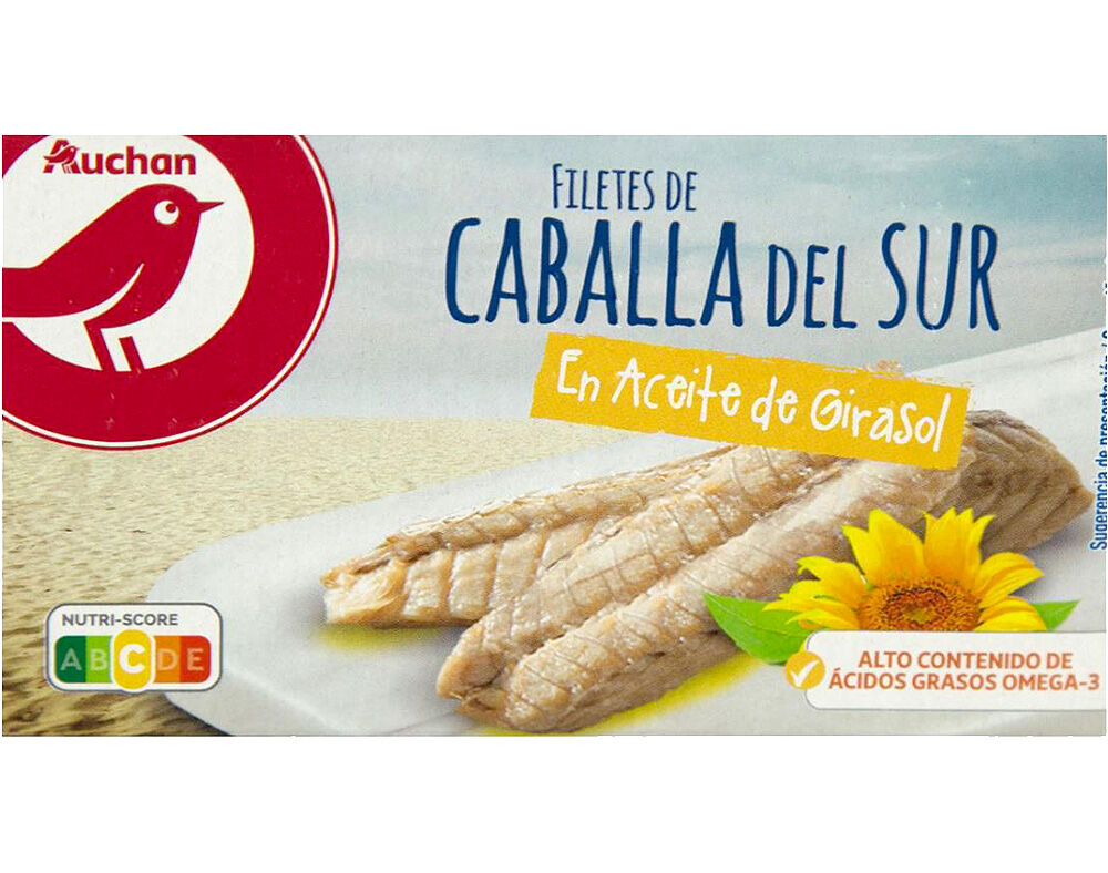 FILETE CAVALA AUCHAN EM &Oacute;LEO DE GIRASSOL 90(65)G