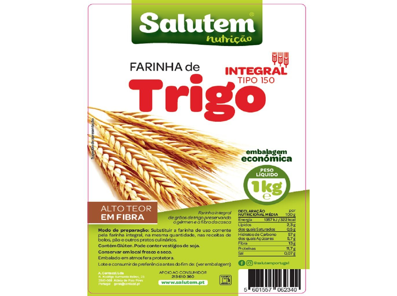 FARINHA SALUTEM TRIGO INTEGRAL 1KG image number 1