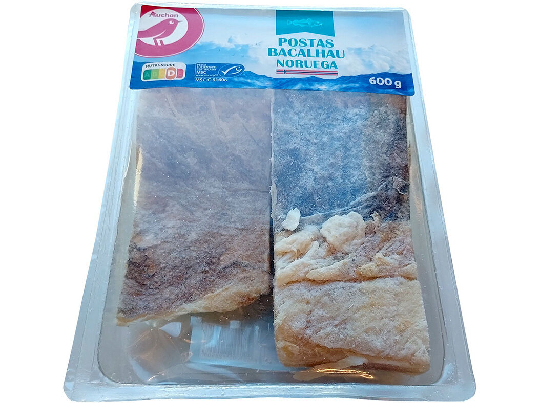 POSTAS DE BACALHAU DA NORUEGA MSC AUCHAN 600GR