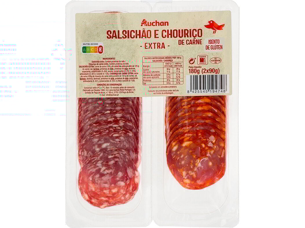 SALSICH&Atilde;O E CHOURI&Ccedil;O EXTRA AUCHAN FATIAS180G