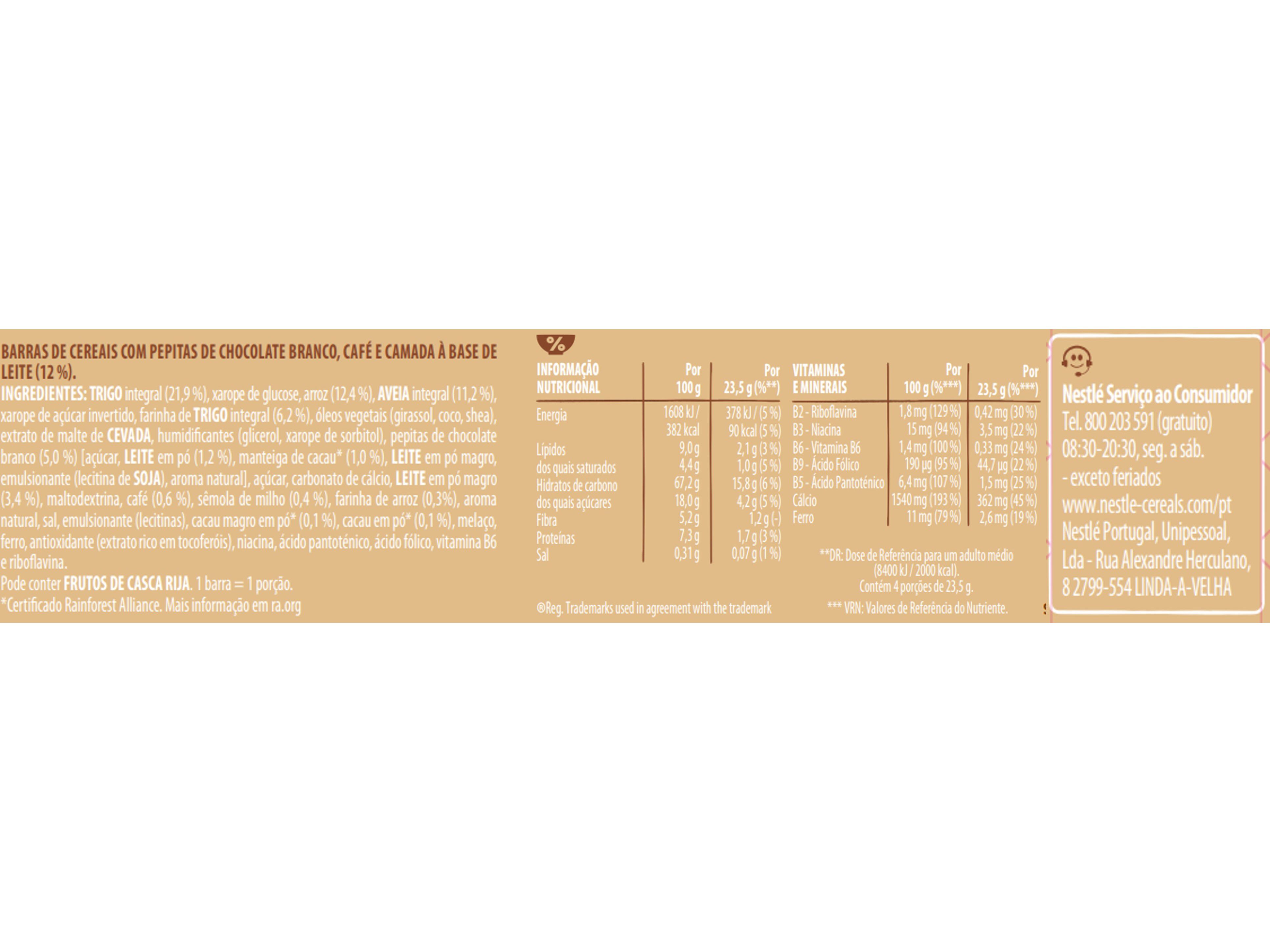 BARRA CEREAIS FITNESS CAPPUCCINO 4X23.5G image number 1