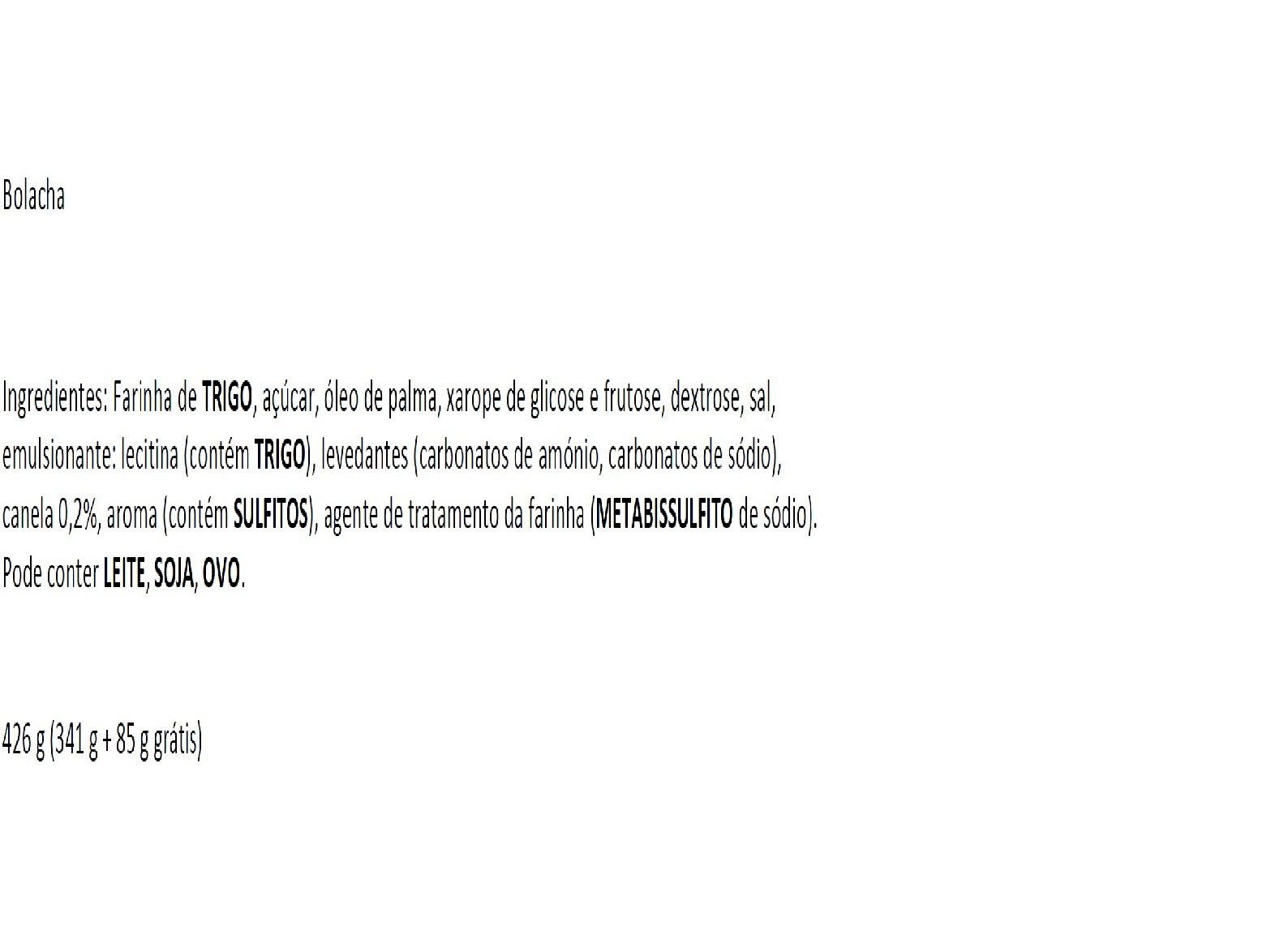 BOLACHA CU&Eacute;TARA RICANELA 20% GR&Aacute;TIS 426G image number 1