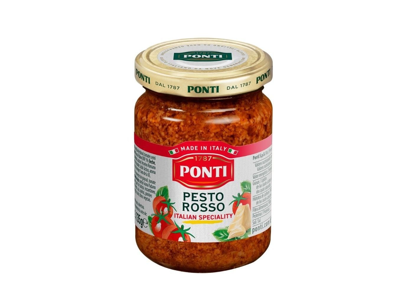 MOLHO PONTI PARA MASSAS PESTO ROSSO 135G