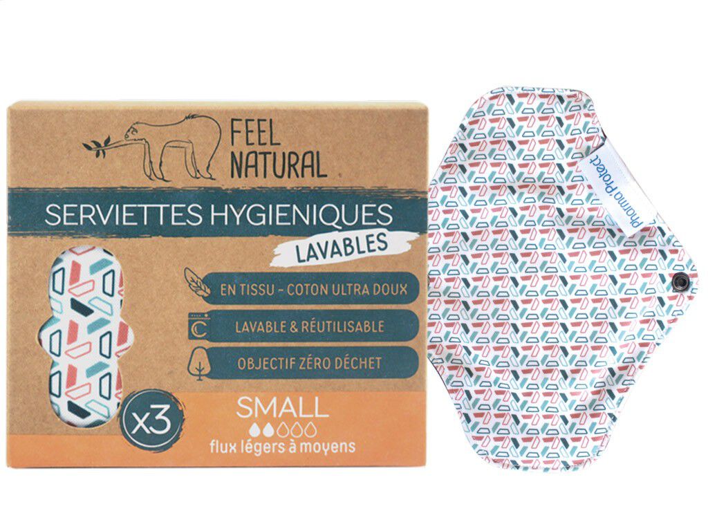 Pensos Higiénicos Laváveis Tamanho Small Feel Natural 3 Unidades 3 un