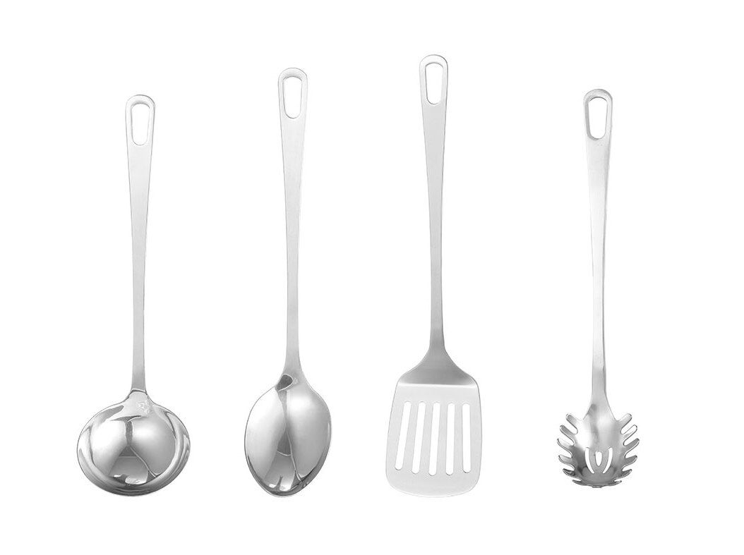 CONJUNTO DE 4 UTENS&Iacute;LIOS DE COZINHA ACTUEL INOX