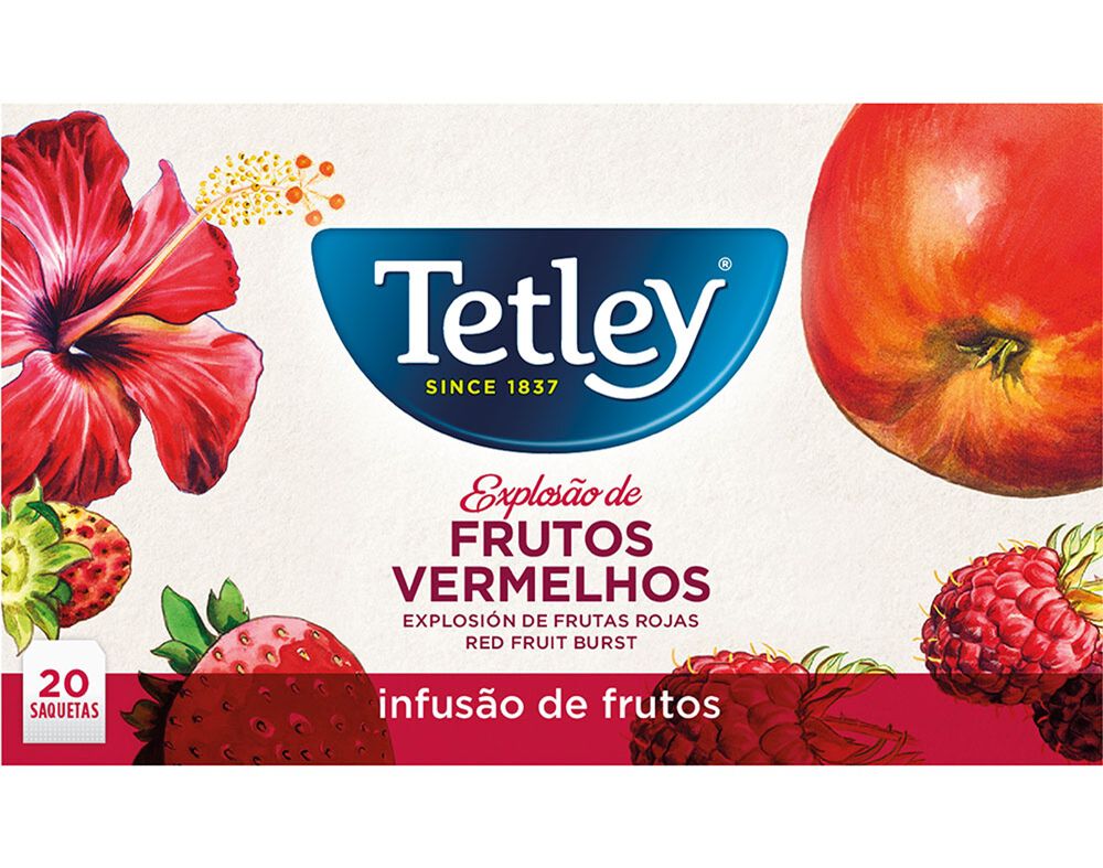 INFUS&Atilde;O TETLEY DE FRUTOS EXPLOS&Atilde;O FRUTOS VERMELHOS 20 SAQUETAS