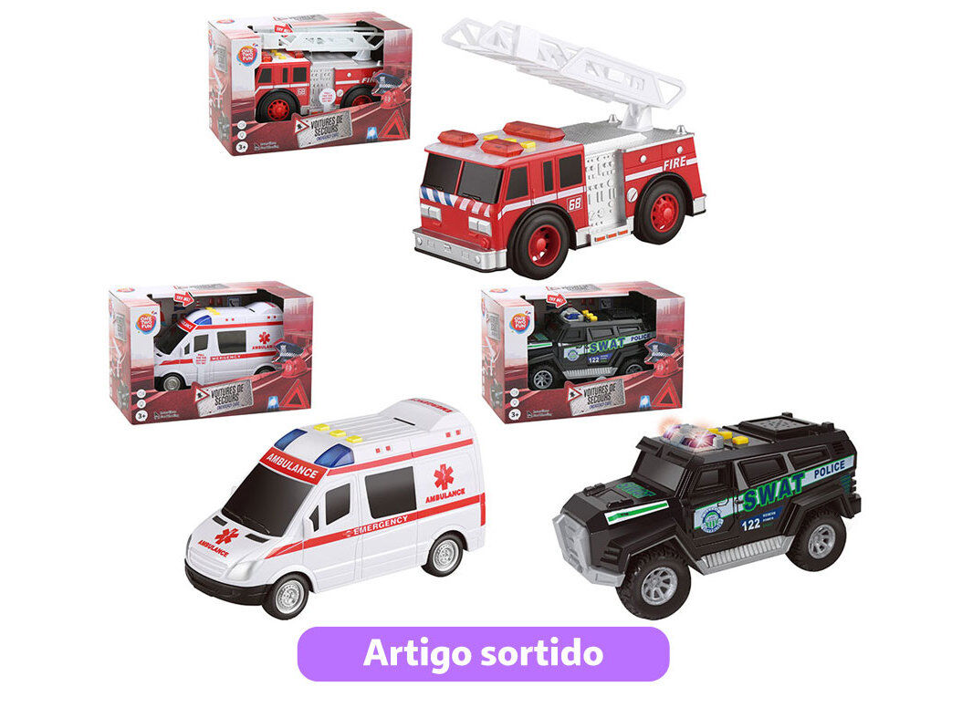 CARROS EMERG&Ecirc;NCIA ONE TWO FUN 1/24 MODELOS SORTIDOS image number 0