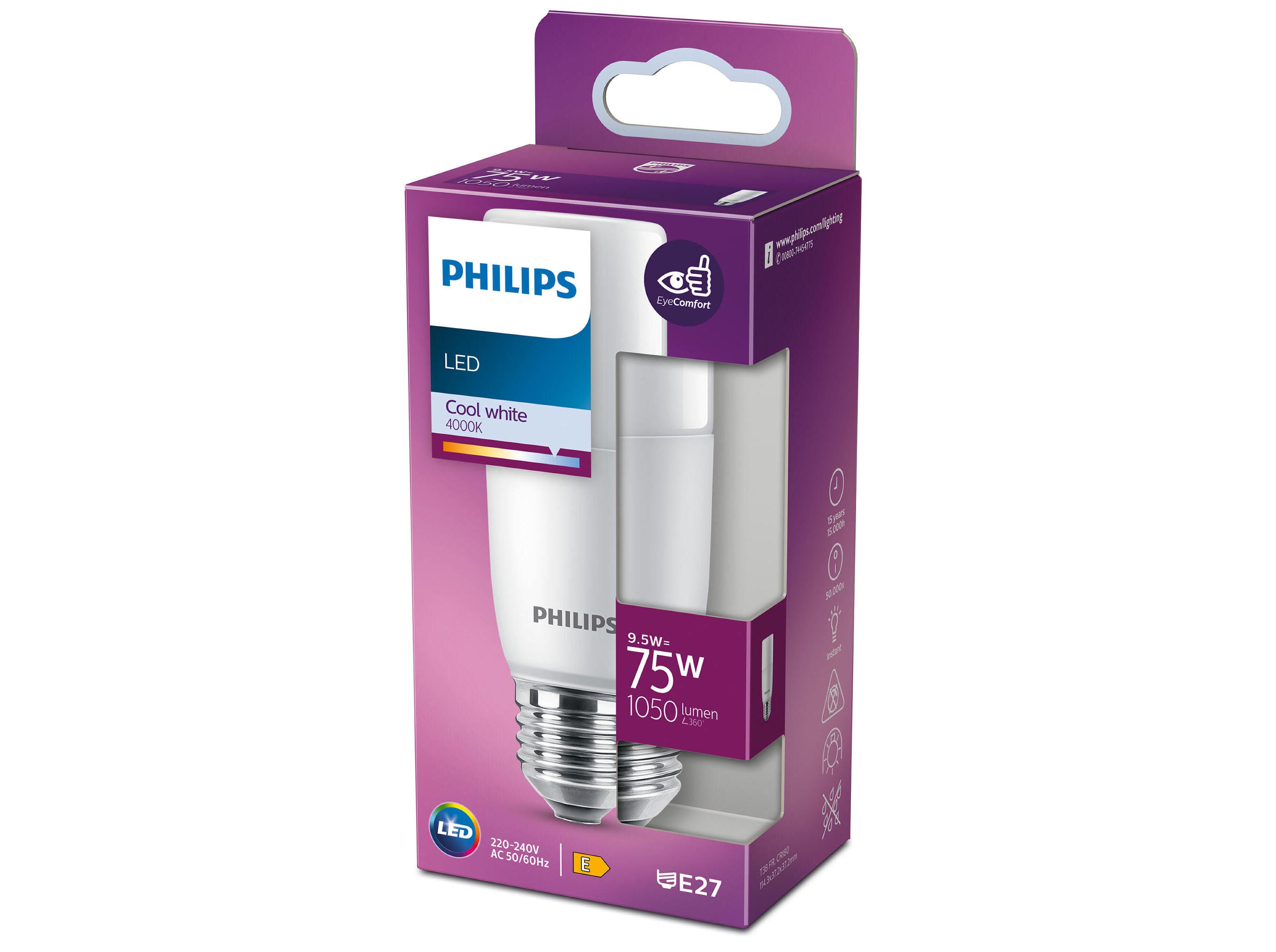 LAMPADA LED TUBULAR PHILIPS 4000K E27 75W T38 image number 0