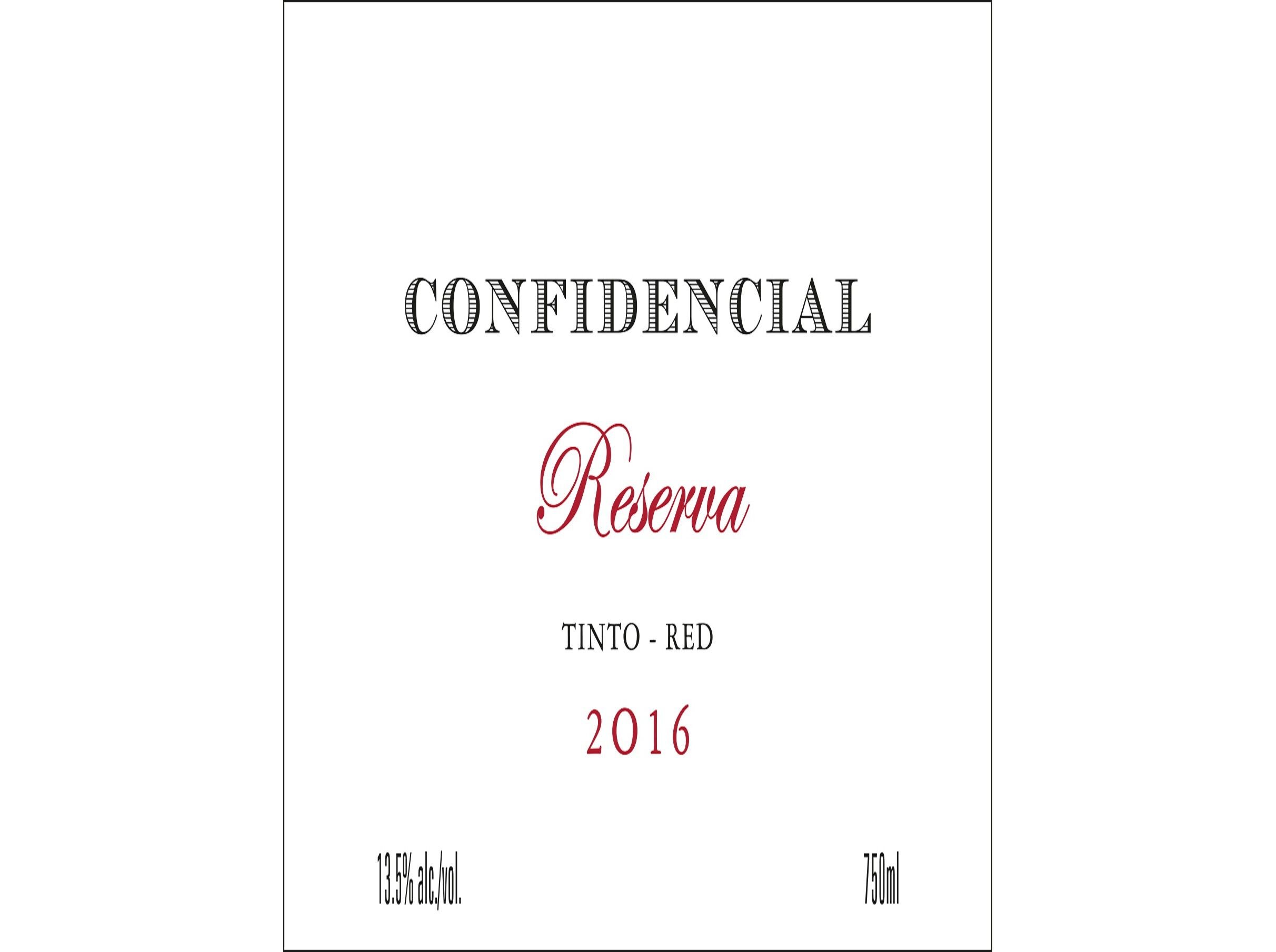 CONJUNTO VINHO CONFIDENCIAL RESERVA 2X0.75L image number 1