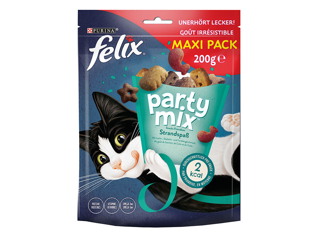 SNACKS PARA GATO FELIX PARTY MIX OCEAN MAXI PACK 200G