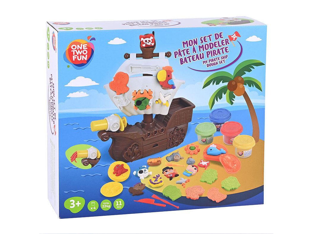 PASTA DE MOLDAR ONE TWO FUN SET DOS DOS PIRATAS 15 PE&Ccedil;AS