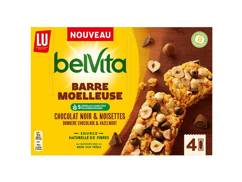 BARRAS BELVITA CHOCOLATE E AVEL&Atilde;S 160G image number 0