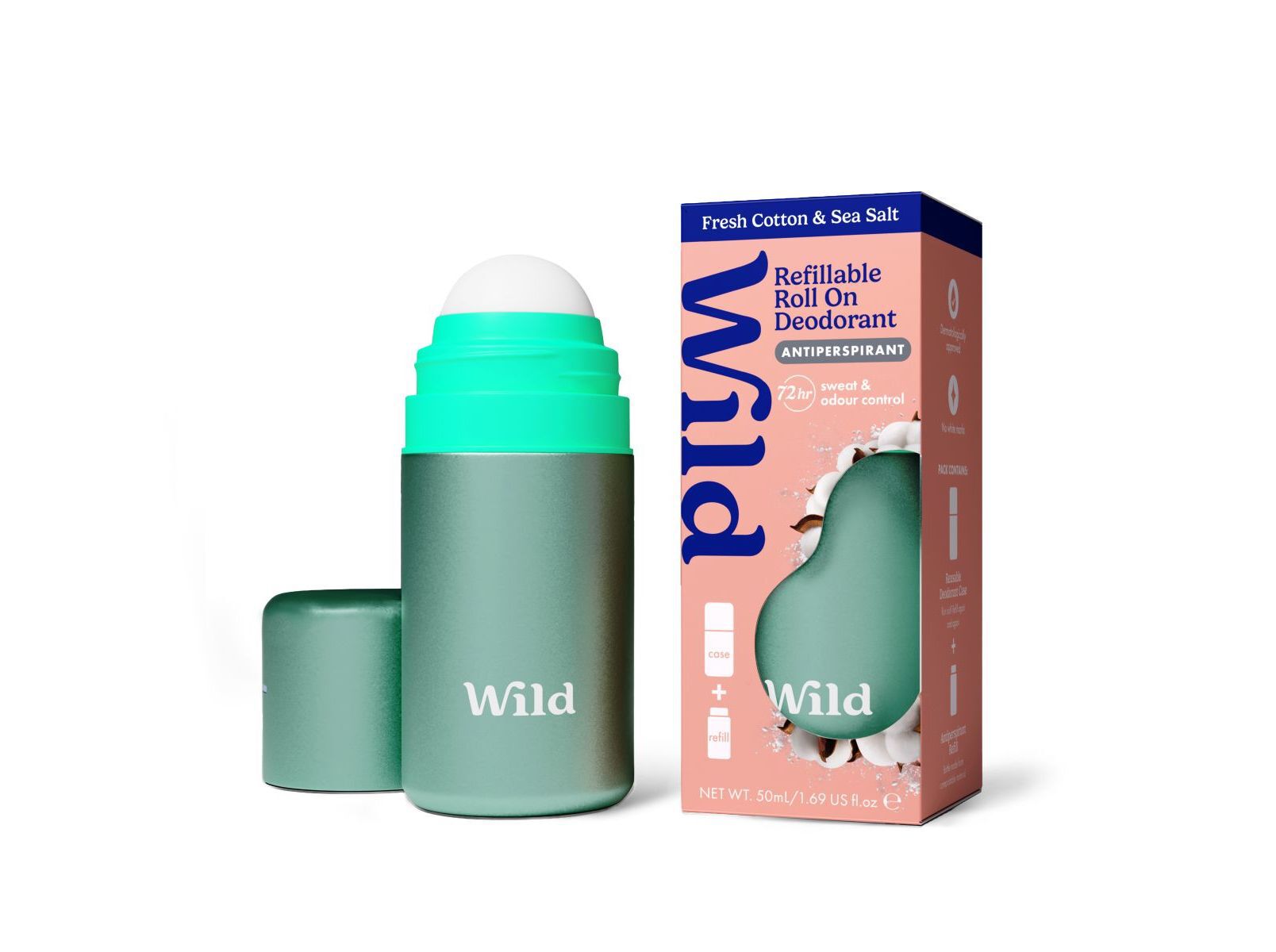 DESODORIZANTE ROLL-ON WILD ROLL-ON ALGOD&Atilde;O SAL 50ML image number 0